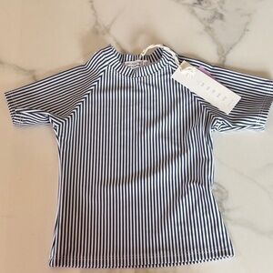 Minnow Navy Striped Rash Guard 2T - NWT
